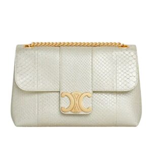 CELINE MEDIUM VICTOIRE BAG IN PEARLY PYTHON