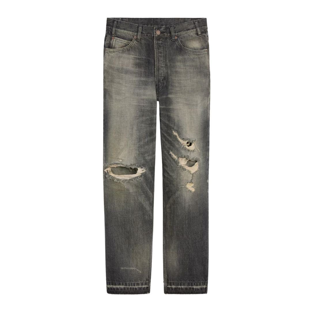 CELINE WESLEY JEANS IN BLACK PARADISO WASH DENIM