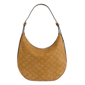 CELINE MEDIUM HELOÏSE BAG CUIR TRIOMPHE IN SUEDE CALFSKIN WITH TRIOMPHE ALL OVER