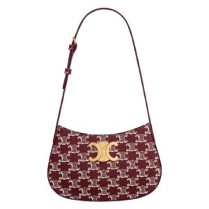 CELINE MEDIUM TILLY BAG IN TRIOMPHE CANVAS TWO TONE LIGHT BURGUNDY