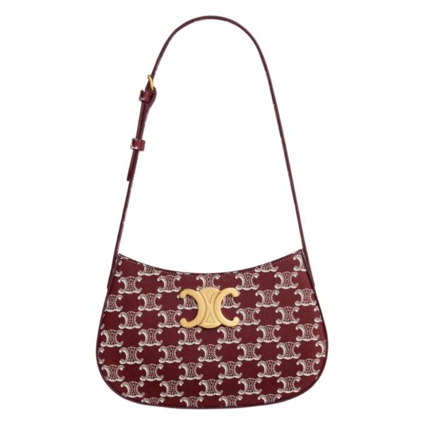 CELINE MEDIUM TILLY BAG IN TRIOMPHE CANVAS TWO TONE LIGHT BURGUNDY
