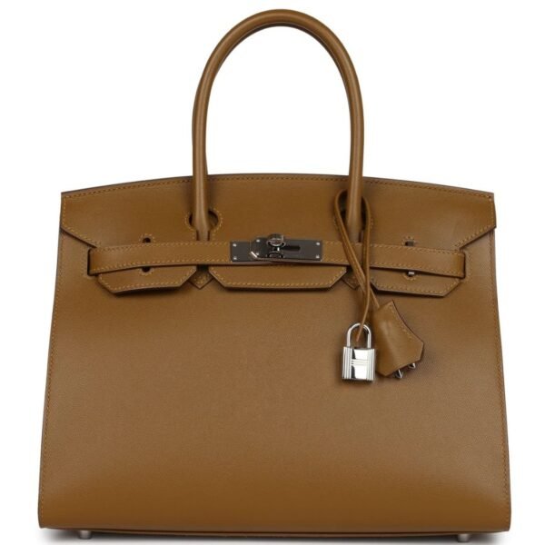 PRE-OWNED HERMÈS BIRKIN SELLIER 30 BRONZE DORE MADAME PALLADIUM HARDWARE