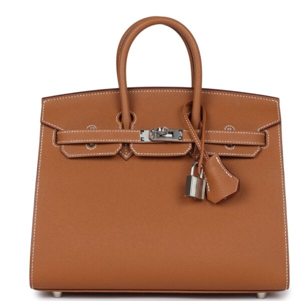 HERMÈS BIRKIN SELLIER 25 GOLD EPSOM PALLADIUM HARDWARE