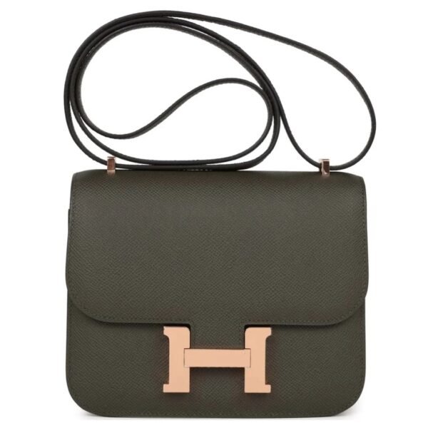 HERMÈS CONSTANCE 18 VERT DE GRIS EPSOM ROSE GOLD HARDWARE