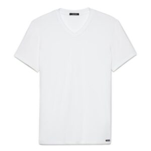 TOM FORD COTTON V NECK T SHIRT WHITE