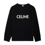 CELINE OVERSIZED SWEATER IN RIBBED WOOL BLACK