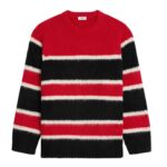 CELINE OVERSIZED CREW NECK SWEATER IN BRUSHED STRIPED COTTON