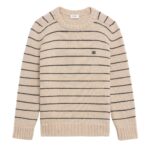 CELINE TRIOMPHE CREW NECK SWEATER IN STRIPED WOOL