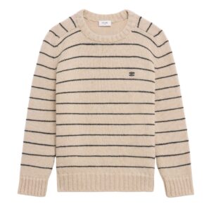CELINE TRIOMPHE CREW NECK SWEATER IN STRIPED WOOL