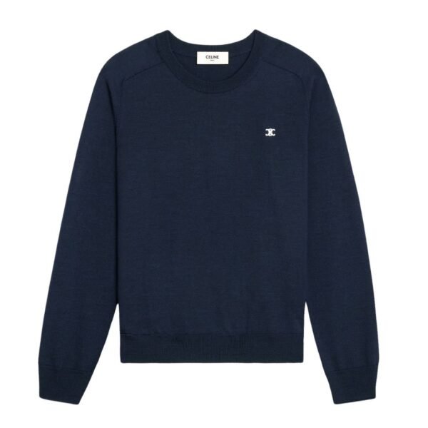 CELINE TRIOMPHE CREW NECK SWEATER IN WOOL BLACK - Image 2