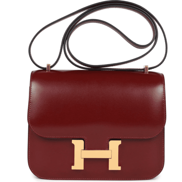 HERMÈS CONSTANCE 18 ROUGE H BOX CALFSKIN GOLD HARDWARE