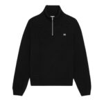 CELINE TRIOMPHE TRUCKER SWEATER IN WOOL AND CASHMERE BLACK-OFF WHITE