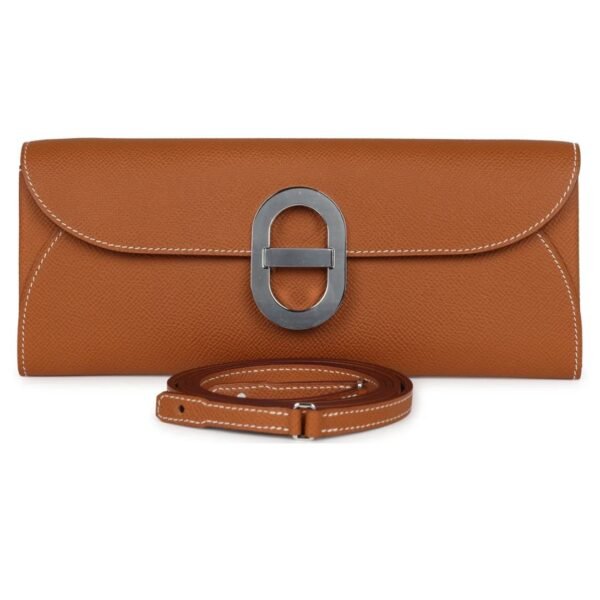 HERMÈS CHAINE D' ANCRE WALLET TO GO GOLD EPSOM PALLADIUM HARDWARE