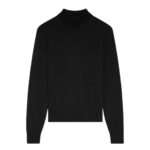CELINE TRIOMPHE HIGH COLLAR SWEATER IN WOOL BLACK