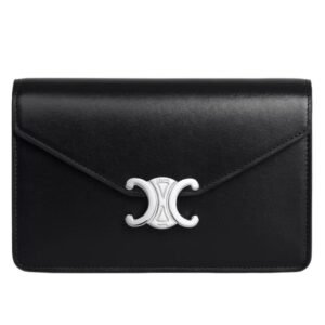 CELINE WALLET ON CHAIN MARGO IN SHINY CALFSKIN VINTAGE ROSE