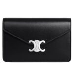 CELINE WALLET ON CHAIN MARGO IN SHINY CALFSKIN BLACK