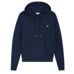 CELINE TRIOMPHE HOODED SWEATER IN CASHMERE WOOL NAVY