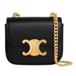 CELINE MINI CHAIN CLAUDE IN SHINY CALFSKIN BLACK
