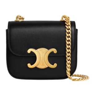 CELINE MINI CHAIN CLAUDE IN SHINY CALFSKIN RED CANYON