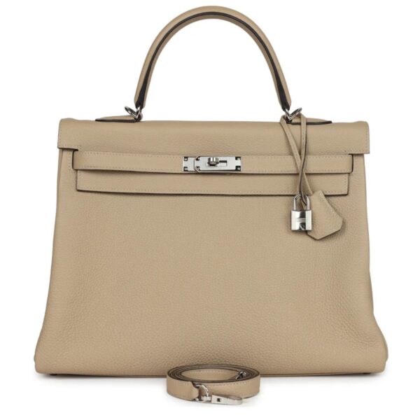 HERMÈS KELLY RETOURNE 35 TRENCH TOGO PALLADIUM HARDWARE