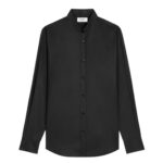 CELINE LOOSE SHIRT WITH INVERTED COLLAR IN COTTON POPLIN BLACK