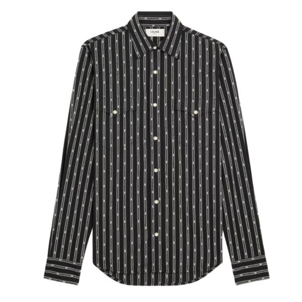 CELINE WESTERN SHIRT IN TRIOMPHE STRIPED COTTON