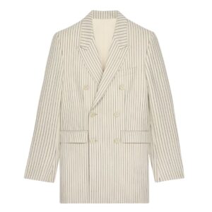 CELINE CAMDEN JACKET IN STRIPED WOOL GABARDINE