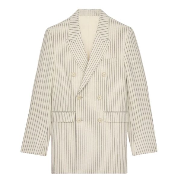 CELINE CAMDEN JACKET IN STRIPED WOOL GABARDINE