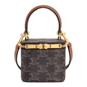 CELINE MINI VANITY CASE IN TRIOMPHE CANVAS AND CALFSKIN