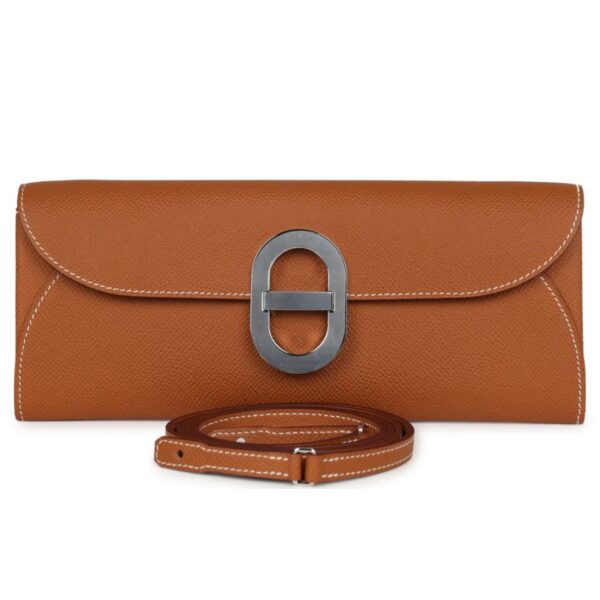 HERMÈS CHAINE D' ANCRE WALLET TO GO GOLD EPSOM PALLADIUM HARDWARE