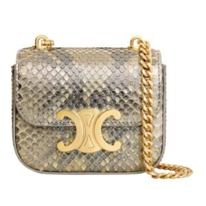 CELINE MINI CHAIN CLAUDE IN PEARLY PYTHON NATURAL