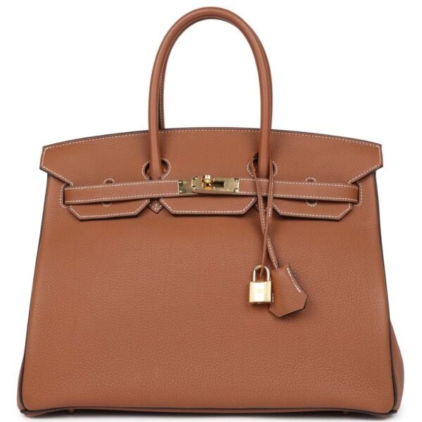 PRE-OWNED HERMÈS SPECIAL ORDER (HSS) BIRKIN 35 GOLD AND MACASSAR TOGO GOLD HARDWARE