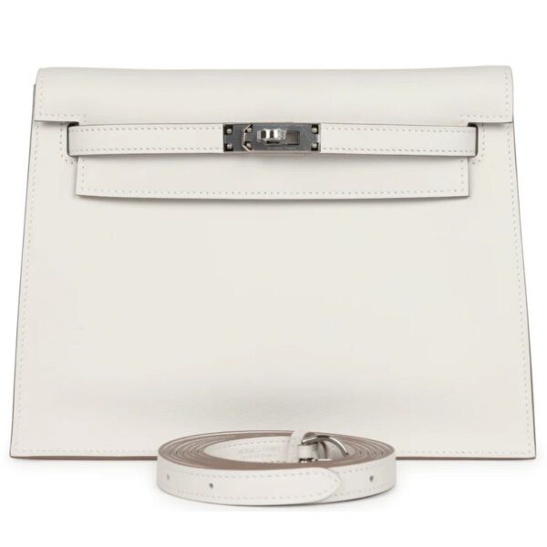 HERMÈS KELLY DANSE GRIS PALE SWIFT PALLADIUM HARDWARE