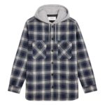CELINE HOODED OVERSHIRT IN CHECKED COTTON