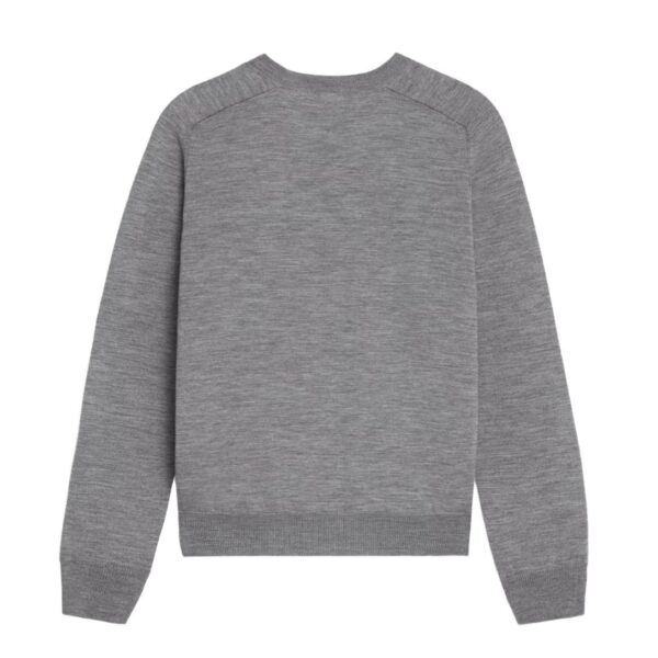 CELINE TRIOMPHE CREW NECK SWEATER IN WOOL MEDIUM GREY - Image 4