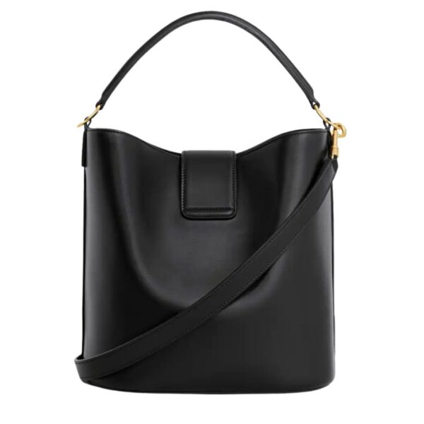 CELINE MEDIUM BUCKET LOUISE IN SMOOTH CALFSKIN BLACK - Image 4