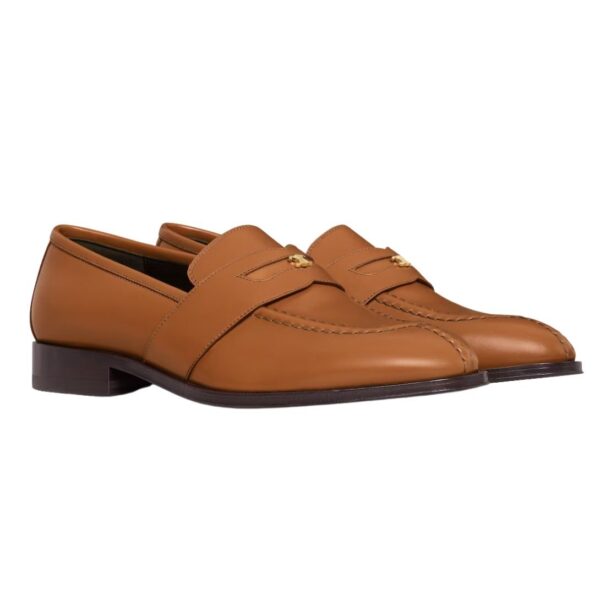 CELINE MALAQUAIS TRIOMPHE LOAFER IN POLISHED BULL LIGHT TAN - Image 4
