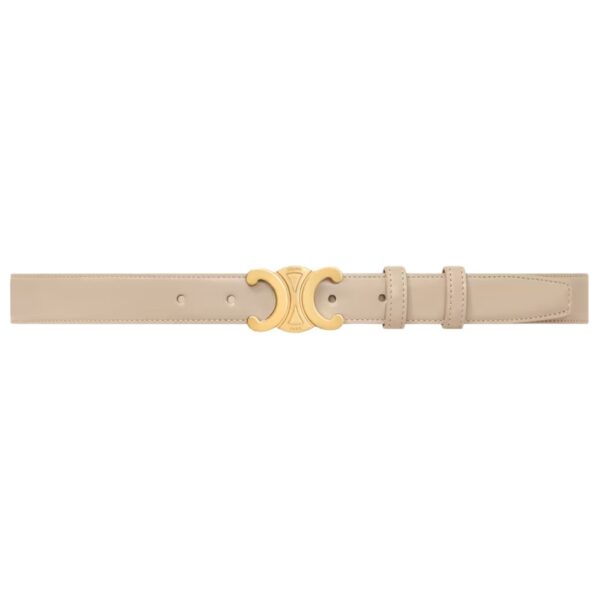 CELINE MEDIUM TRIOMPHE BELT IN TAURILLON LEATHER SMOKED BROWN - Image 8