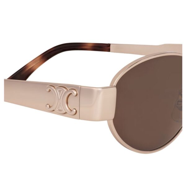 CELINE TRIOMPHE METAL 01 SUNGLASSES IN METAL ROSE GOLD-BROWN - Image 4