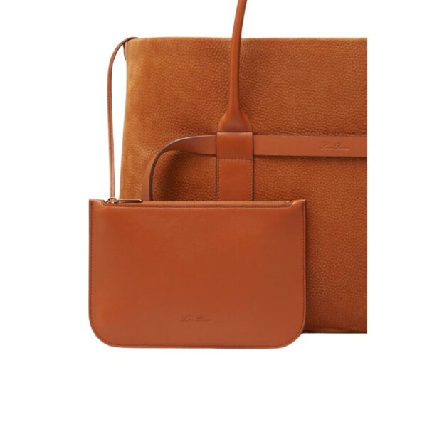 LORO PIANA LARGE GHIERA SHOPPER BON TON BROWN - Image 6
