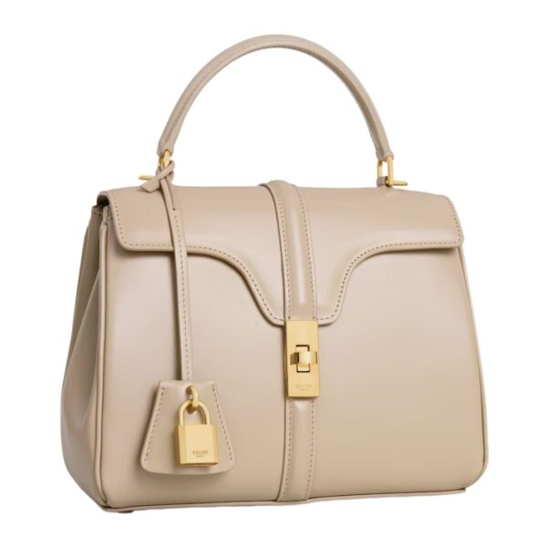 CELINE SMALL 16 BAG IN SATINATED CALFSKIN CAPPUCCINO - Image 8