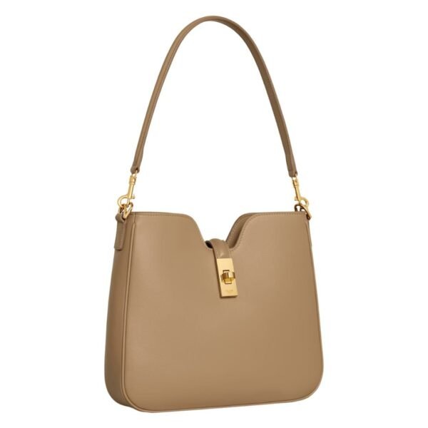 CELINE SMALL CAMILLE 16 SOFT BAG IN SMOOTH CALFSKIN SMOKED BROWN - Image 8