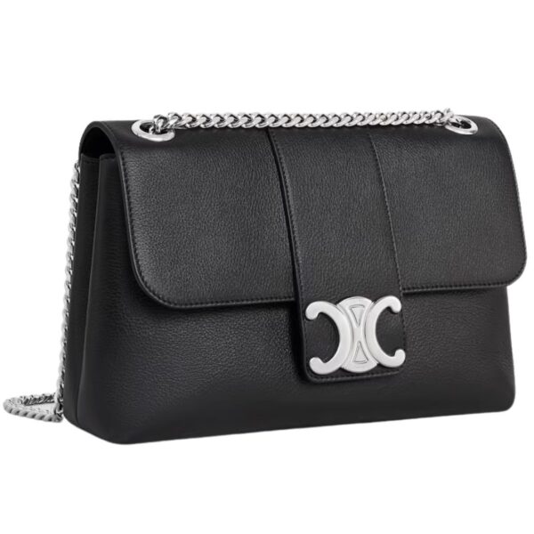CELINE MEDIUM VICTOIRE BAG IN SUPPLE GRAINED CALFSKIN BLACK - Image 6