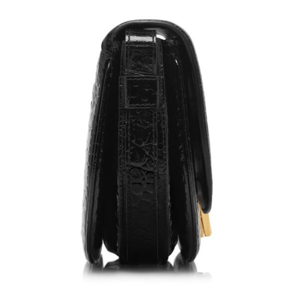 TOM FORD SHINY STAMPED CROCODILE LEATHER WALLIS CROSSBODY BAG BLACK - Image 5