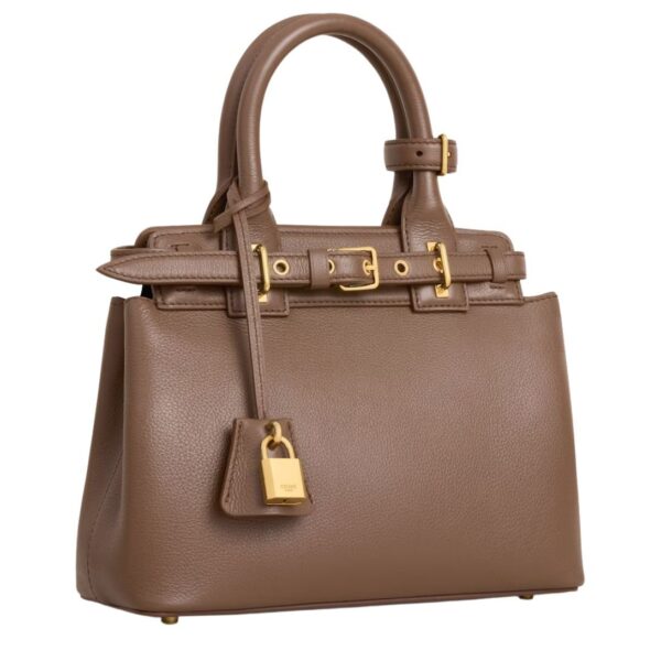 CELINE TEEN CONTI BAG IN SUPPLE GRAINED CALFSKIN GLAZED BROWN - Image 5