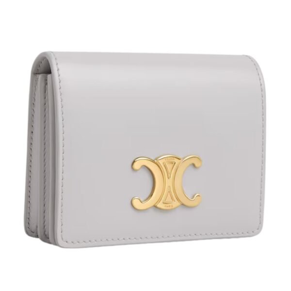 CELINE TRIOMPHE BUSINESS CARD HOLDER IN SHINY CALFSKIN CLOUDY GREY - Image 5