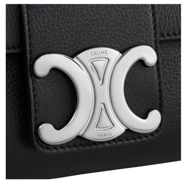 CELINE MEDIUM VICTOIRE BAG IN SUPPLE GRAINED CALFSKIN BLACK - Image 7