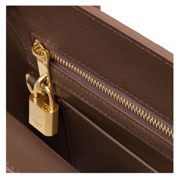 CELINE TEEN CONTI BAG IN SUPPLE GRAINED CALFSKIN GLAZED BROWN - Image 6