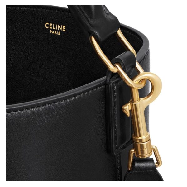 CELINE MEDIUM BUCKET LOUISE IN SMOOTH CALFSKIN BLACK - Image 6