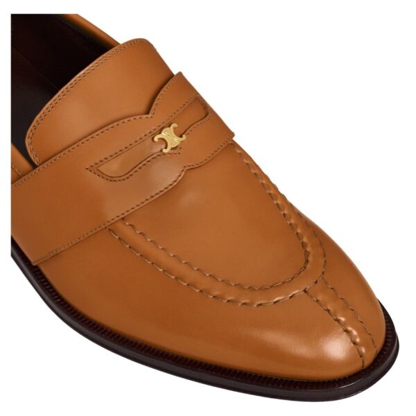 CELINE MALAQUAIS TRIOMPHE LOAFER IN POLISHED BULL LIGHT TAN - Image 6